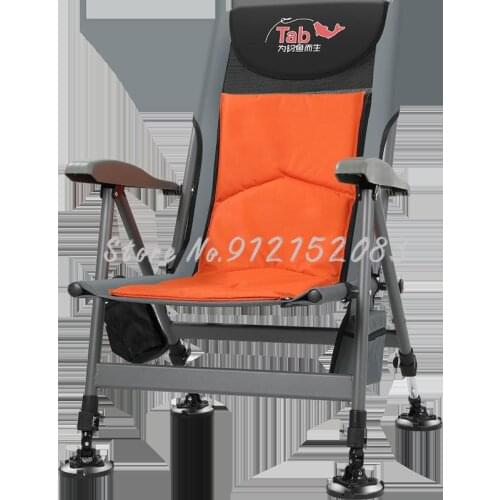 Fishing Chair Reclining Folding Portable Multifunctional Thickened European Fishing Chair Wild Fishing All Terrain Seat Stoo