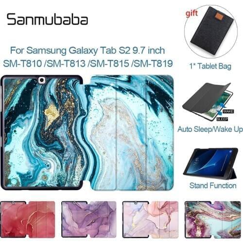 Sanmubaba Case For Samsung Galaxy Tab S2 9.7 inch Slim PU Leather Flip Stand Cover Smart Tablet Case funda T810 T813 T815 T819