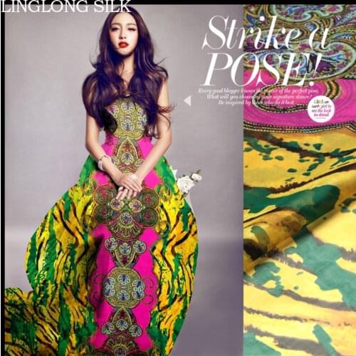 PRINT SILK CHIFFON FABRIC 6mm Width 53"-135cm100% Pure Silk Chiffon Fabric Silk Dress Material Lace Brocade Fabric Parsa Secret