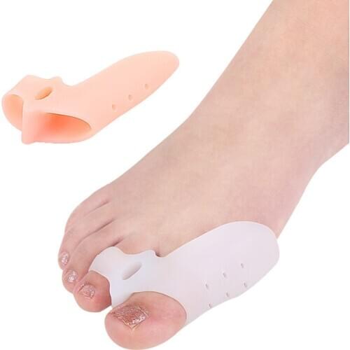 Silicone Gel Foot Fingers Two Toe Separator Thumb Valgus Protector Bunion Adjuster Hallux Valgus Guard Feet Care