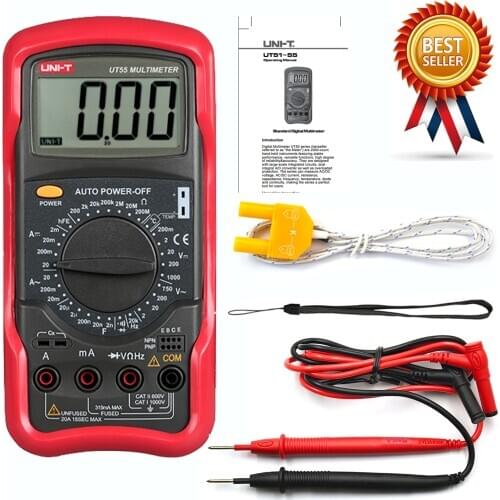 UNI-T UT55 Universal Digital Multimeter Capacitor Resistor Auto Shutdown Two Triodes On and Off Buzzer