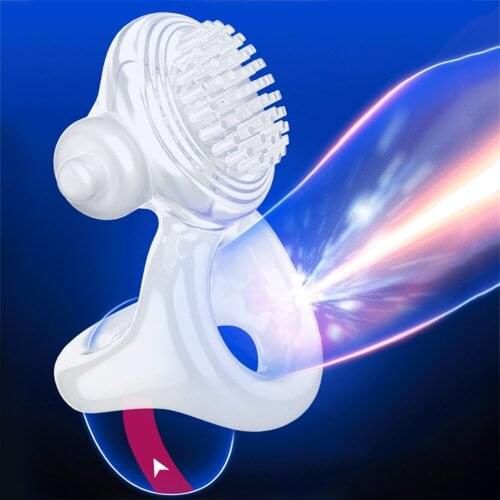 Vibrating Penis Ring Dick Vibrator Silicone Cock Ring Male Delay Ejaculation Scrotum Bondage Clitoris Stimulator Sex Toy For Men
