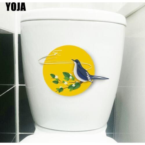 YOJA 24.3X17.4CM Creative Pattern Birds Bedroom Home Decor Wall Sticker Toilet Decal T3-1179