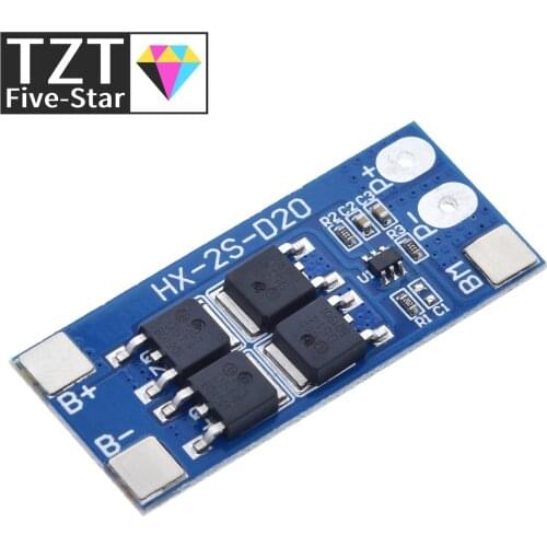 TZT 2S 7.4V 18650 lithium battery protection board 8.4 V battery protection board 13A working current 20A current-limiting