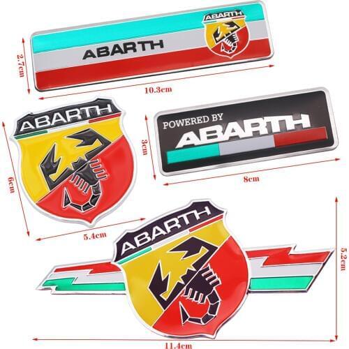 1PCS Car Styling 3D Metal Italy Abarth Scorpion Adhesive Badge Emblem Decal Sticker For Fiat Viaggio Abarth Punto 124 125 500