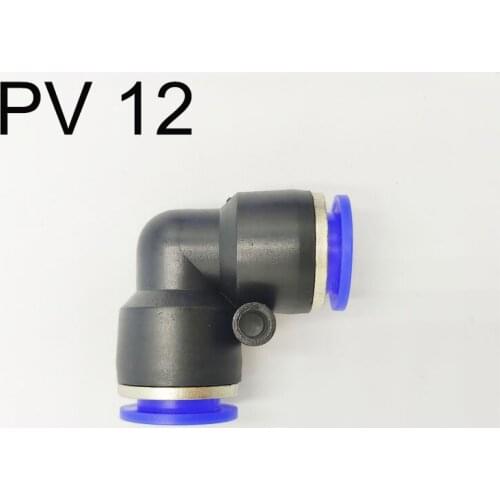 10PCS PV Air/Water Hose and Tube Push In Connector 12mm Pneumatic Fitting Plastic Pipe Hose Quick Connector Angle Adapter