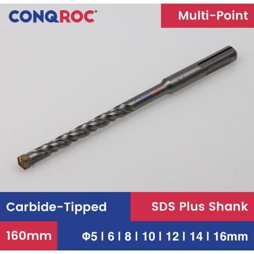 160mm SDS Plus Drill Bit Cross Carbide Tip Masonry Drill Bit 5mm | 6mm | 8mm | 10mm | 12mm | 14mm | 16mm