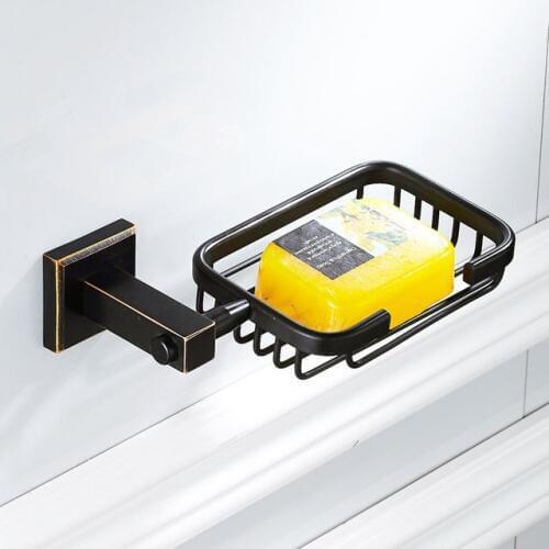 2018 Copper Soap Dish Holder Black Soap Dish Bathroom Storage Rack Home Decoration Bathroom Accessories
