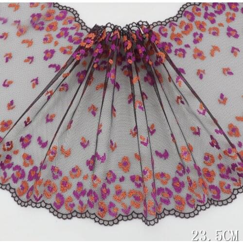 2Yds Embroidered Lace Trim Two Sides Ribbon Sewing Accessories Craft Handmade for Bra Lingerie Clothing Bag Wedding Decoration