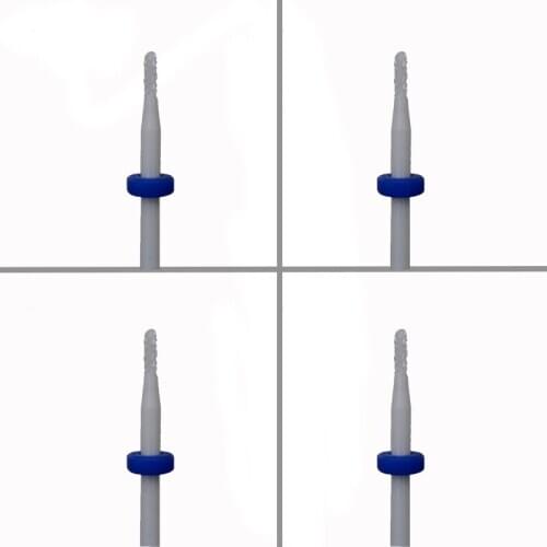 4pcs White Ceramic Nail Drill Bit - Round Bit - Medium