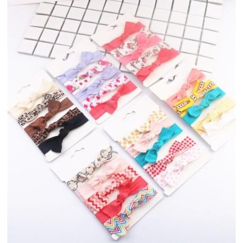 5pcs Girl Glitter Lace Pearl Hair Ties Ponytail Hair Rope Hair Band Accessories Elastic Bowknot FOE Hair Ring Rubber Bands