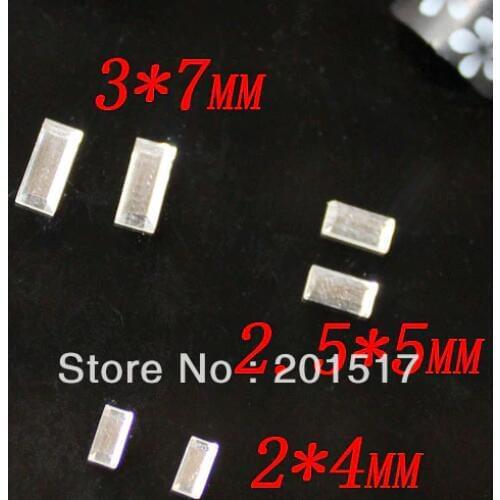 500pcs faceted small rectangle crystal glass flatback stones nail art supplies 3d nail art sticker