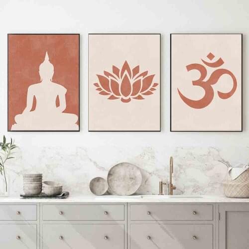 Watercolors Buddha Lotus Canvas Poster Abstract Minimalist Art Canvas Painting Wall Picture Print Modern Home Living Room Decor