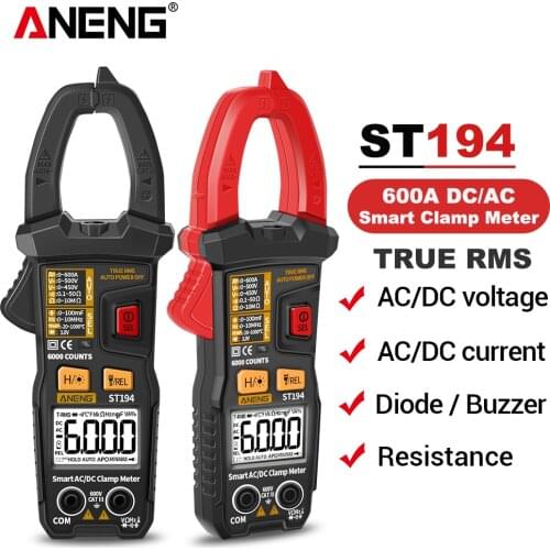 ANENG ST194 Digital Clamp Meter Multimeter DC/AC Current Tester 600V Voltage True RMS Amp Meters 6000 Count Capacitor multimetro