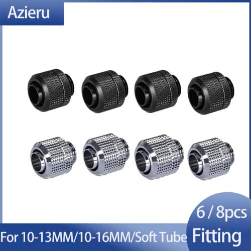 Azieru 4pcs/lot Soft Fitting for 10/13mm (3/8'' - 1/2'') 10/16mm (3/8'' - 5/8'') Tubing Hand Compression Connector AU-FT3-Tn /TK