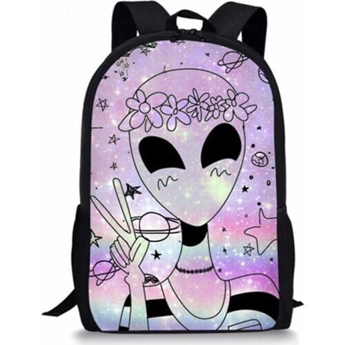 Cool Planet School Bags For Boys Girls Student Orthopedic Satchels Cute Alien Book Bag School Backpack Fashion Mochila Escolar