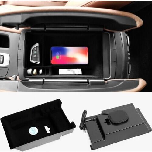 For BMW 1 Series 118i 120i F20 F21 saden 2012-2018 Mobile phone wireless charging Central Armrest storage box