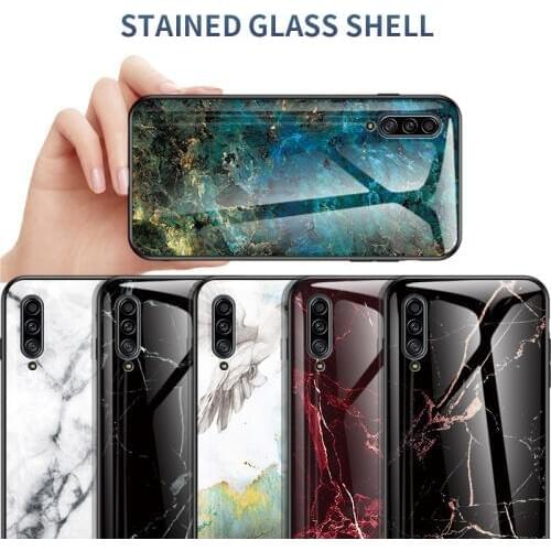 For Samsung galaxy A50 A70 A30 A10 A30S A50S a20 A20s case Marble Tempered Glass Cover For Samsung M10 M20 10S Cases coque funda