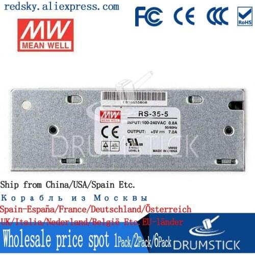 Steady MEAN WELL RS-35-5 5V 7A meanwell RS-35 5V 35W Single Output Switching Power Supply