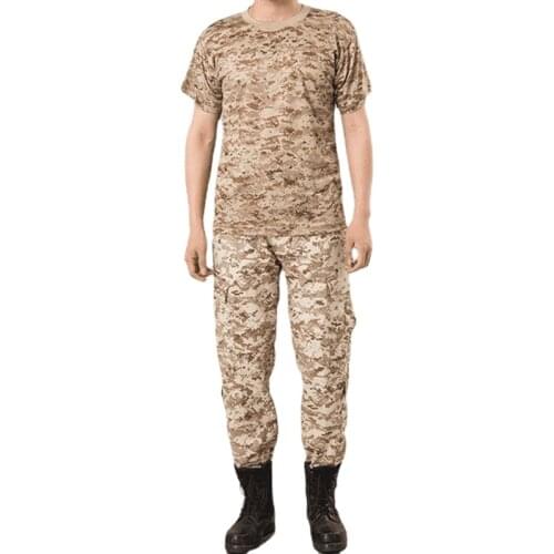 Camouflage T-shirt Breathable Sweat-absorbent Mens Summer Camouflage Short-sleeved Shirt Riding Outdoor Hunting Clothing