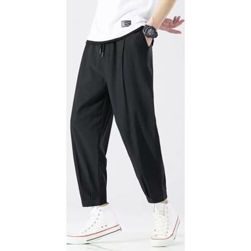 Summer Thin Men Casual Pants Loose Streetwear Jogging Sportswear Drawstring Harajuku Mens Tracksuits 2021 Plus Size M-5XL