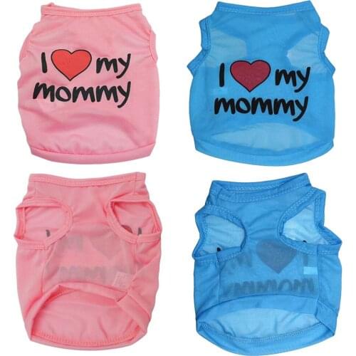 Fashion Puppy Clothes Shirt Printing Love Love Mommy T-shirt Soft Comfortable Vest Spring and Summer Puppy Clothes Chihuahua