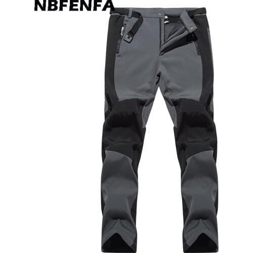 Men Winter Pants Fleece Warm Waterproof Outdoor Sport Trousers Windproof Hiking Camping Jogger Pant Casual Male Clothing LX001