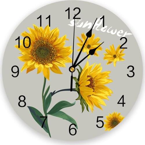 Sunflower 3D Wall Clock Modern Design Brief Living Room Decoration Kitchen Clock Art Wall Watch Home Decor