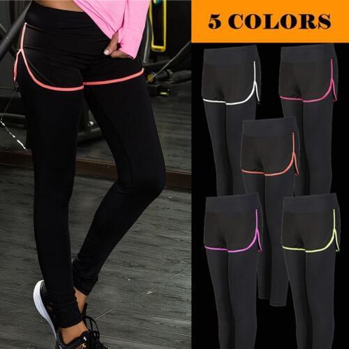 New2018 sportswear women Ankle-length pants fake two piece fitness outdoor quick-drying sweatpants tight running yoga pants