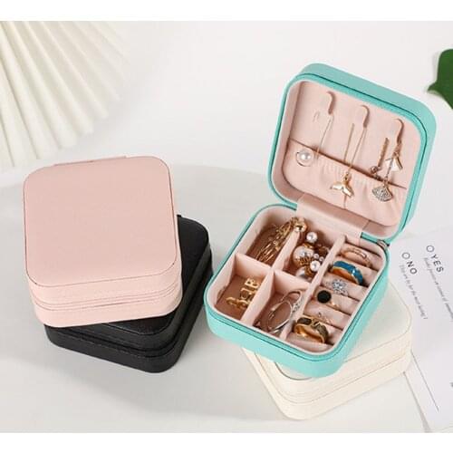 2021 Jewelry Organizer Display Travel Jewelry Case Boxes Travel Portable Jewelry Box Leather Storage Organizer Earring Holder