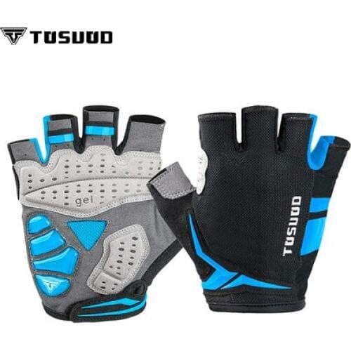 TOSUOD Cycling bicycle half finger gloves shockproof breathable mountain bike mountain silicone gloves men and women sports