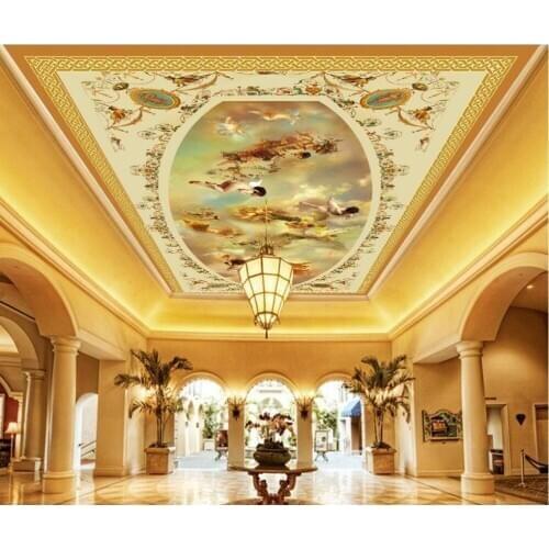Ceiling murals wallpaper Angel ceiling mural painting murals Custom 3d photo wallpaper ceilings