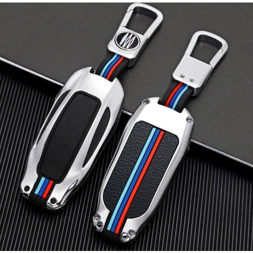 Premium Zinc Alloy Metal Car Key Cover Shell 360 Degree Full Protect Case Holder for Tesla X Accessorie 2016-2021