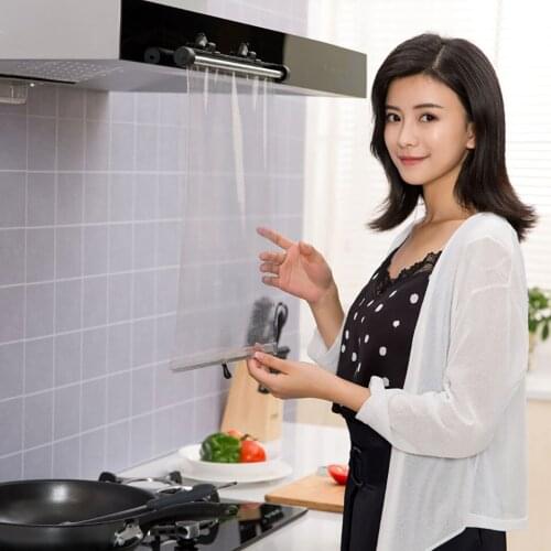 Nail-free Non-marking Suction Cup Oil-proof Mask Range Hood Anti-smoke Roll-up Cooking Anti-oil Splash and Oil Baffle