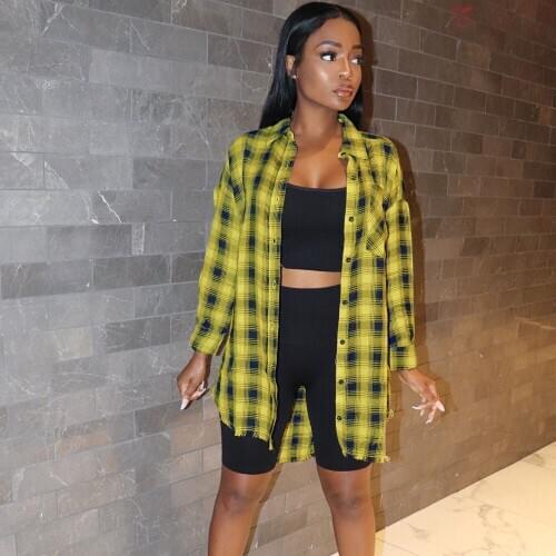 Plus Size Plaid Shirt Women Tops and Blouses Long Sleeve Oversized Blusas Ladies Casual Blouse Checked Shirts Camisas De Mujer