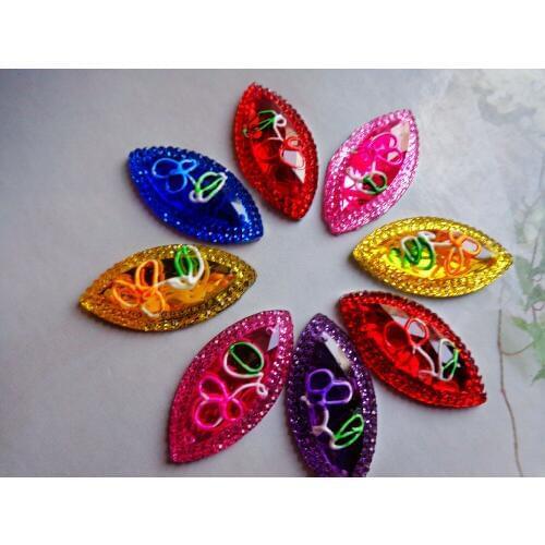 Mixed colour Sew on Resin crystal horse eye Navette shape 30*15mm rhinestones accessory gemstone strass 50pcs/bag