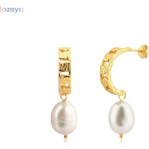 Lozoya 925 Sterling Clips Pendiente Silver Gold Pearl Drop Earring Luxury Gold Rock Punk Fashion Fine Jewelry 2021 Piercing