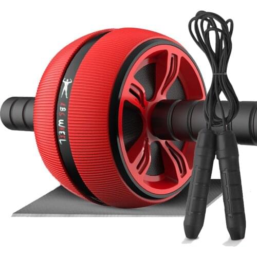 2021 New 2 in 1 Ab Roller&Jump Rope No Noise Abdominal Wheel Ab Roller with Mat For Arm Waist Leg Exercise Gym Fitness Equipment