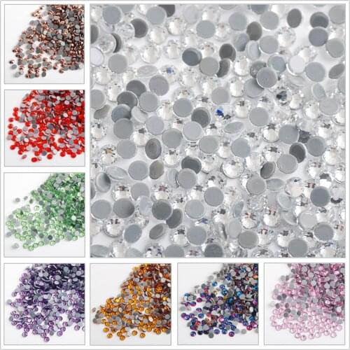 21 Colors Crystal Hotfix Rhinestones Flatback with Glue Glass Strass Iron On Rhinestones For Decorations Sewing & Fabric