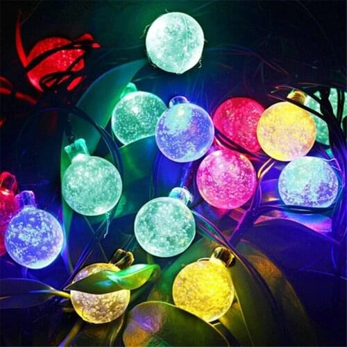 20 LED Solar Lamps Crystal Ball Luz Waterproof Colorful Warm White Fairy Light Garden Decoration Outdoor Solar Led