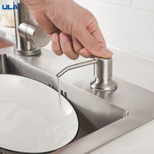 ULA Stainless Steel 250ml Kitchen Hand Sanitizer Sink Liquid Soap Detergent Dispenser Pump Storage Holder PE Bottle Soap Pump