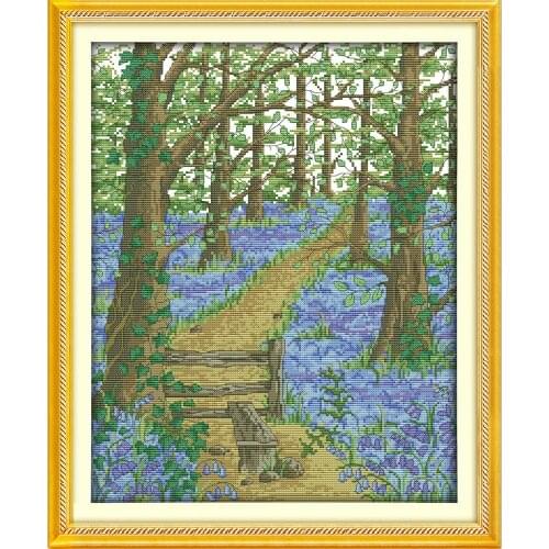 Everlasting Love The Flower Path In The Forest Chinese Cross Stitch Kits Ecological Cotton Stamped DIY New Decorations For Home
