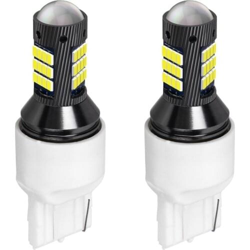 2PCS New T20 7440 W21W WY21W Super Bright LED Car Tail Brake Bulbs Turn Signals Auto Backup Reverse Lamp Daytime Running Lights