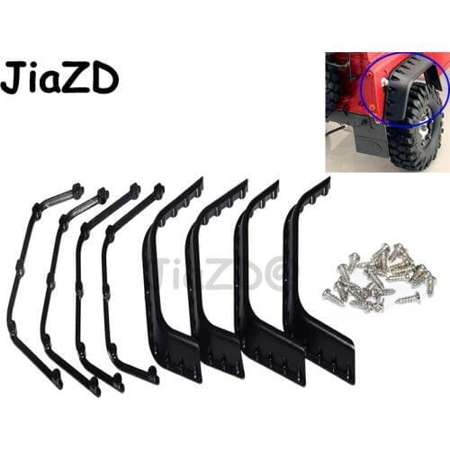 1 Set RC Car Black Fender Flares Replacement for 1:10 RC Crawler D90 D110 Axial SCX10 Body Protectors Parts body shell D970