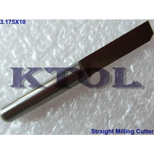 10pcs 3.175x10mm Single Straight Flute CNC Router Bits, Tungsten Steel Solid Carbide Carving Engraving Tools End Milling Cutters