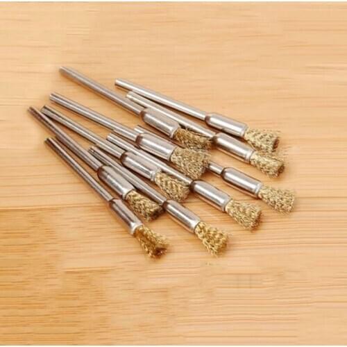 10pcs Steel Wire Wheel Brushes Buffing Drill Rotary Tools Grinder Welding Polishing Cups Drill Bit for Metal Rust Removal Brush