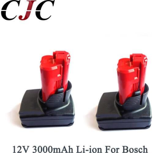 2PCS New Arrival 12V 3000mAh 3.0AH Li-ion High Capacity Rechargeable Power Tool Battery For Bosch BAT411 2 607 336 996