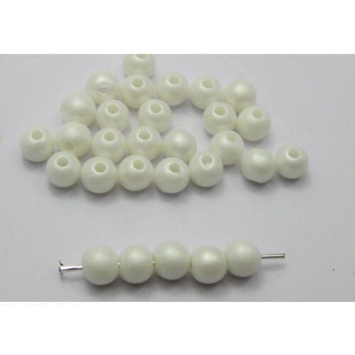 500 Matte White Acrylic Pearl Round Beads Imitation Pearl 6mm