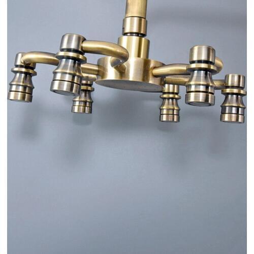 Bathroom Accessory 8" Inch Antique Bronze Water Saving Six Claw Shape Top Rain Shower Head Bathroom Fitting ash252