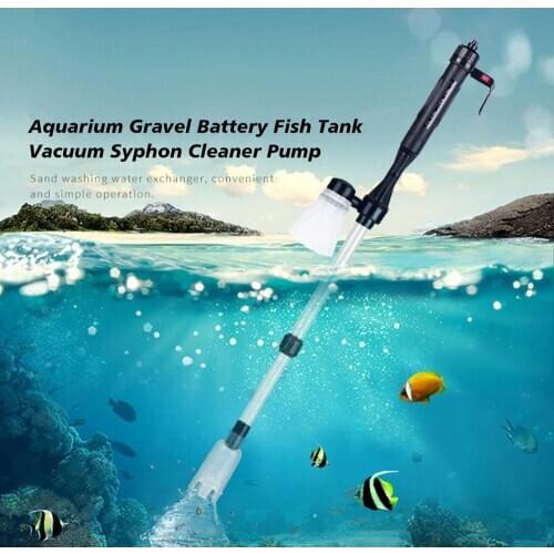 Aquarium Vacuum Cleaner Water Filter Fish Tank Sand Remover Battery Syphon Operated Filter Gravel Cleaner Aquarium Cleaning Tool